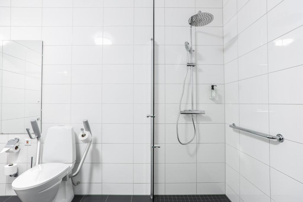 Koupelna v ubytování Hotel Spekeröd