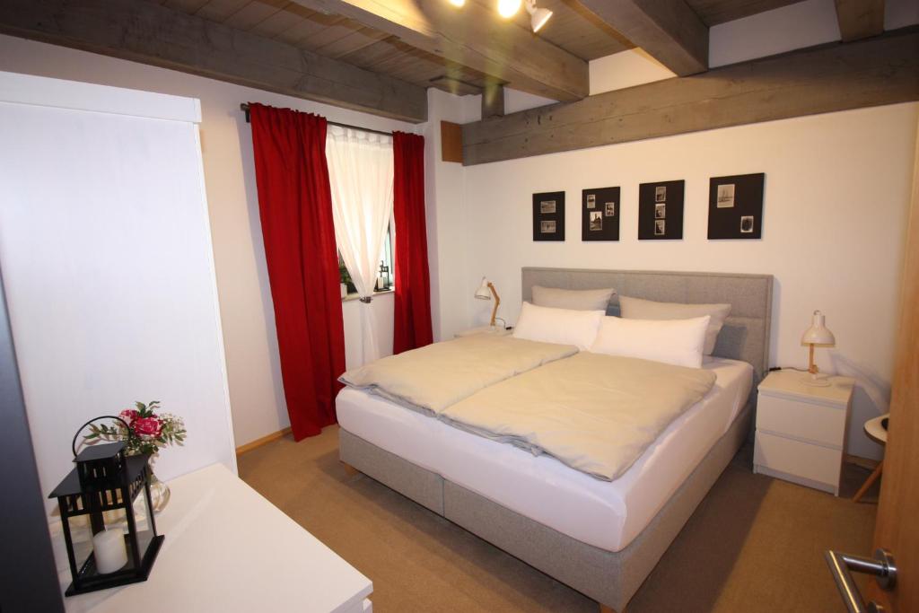 Postel nebo postele na pokoji v ubytování Ferienappartements im Speicherwerk
