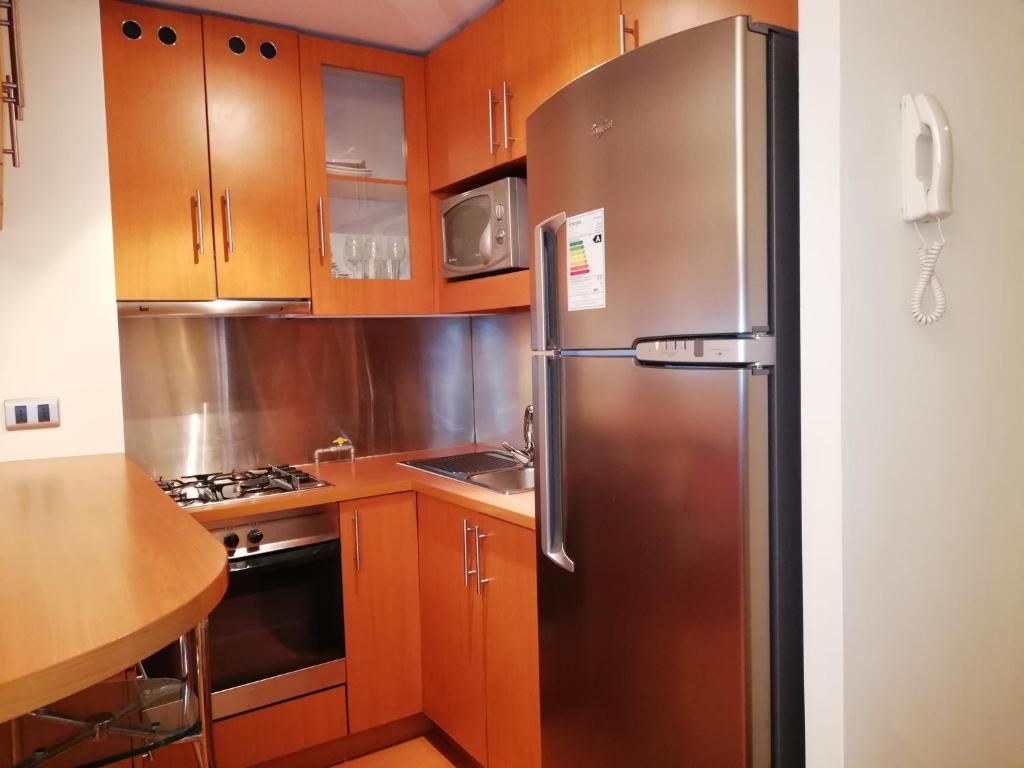 Kuchyň nebo kuchyňský kout v ubytování Andes Suites