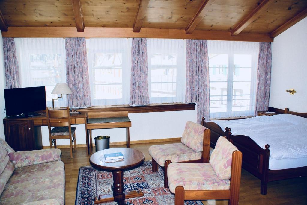 TV a/nebo společenská místnost v ubytování Hotel du Pont