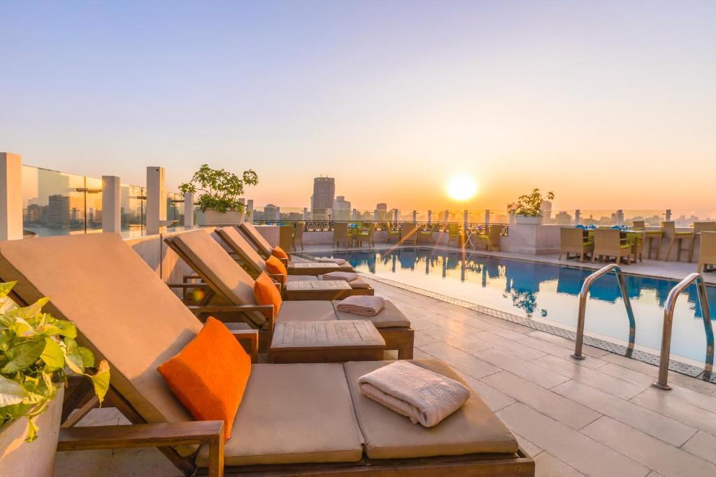 Bazén v ubytování Kempinski Nile Hotel, Cairo nebo v jeho okolí