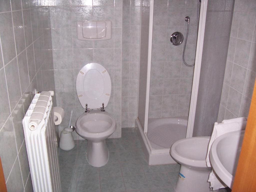 Koupelna v ubytování Hotel Clodia