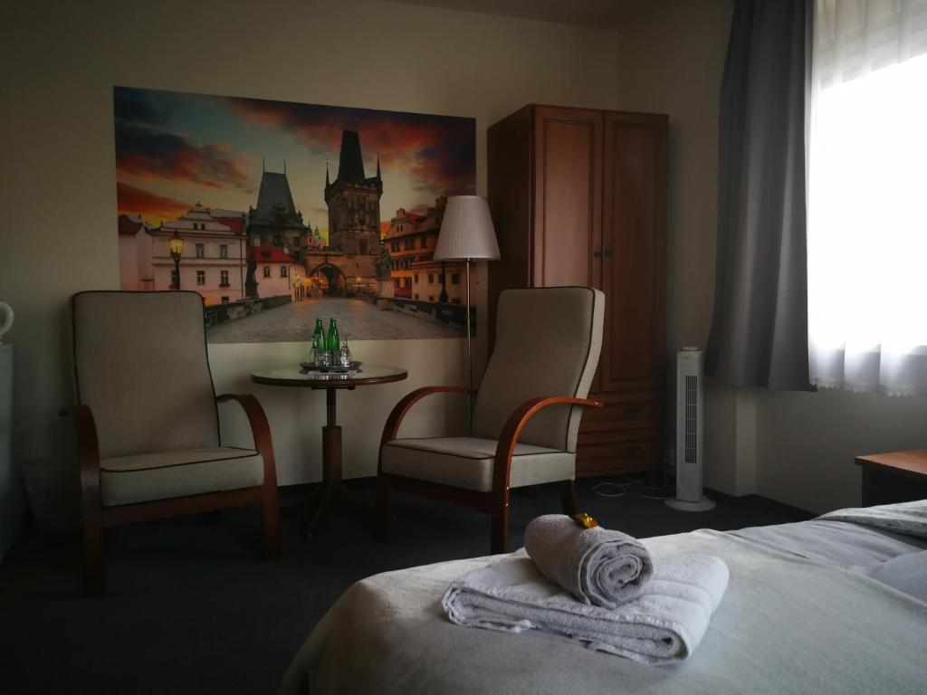 Postel nebo postele na pokoji v ubytování Pension Villa Marit
