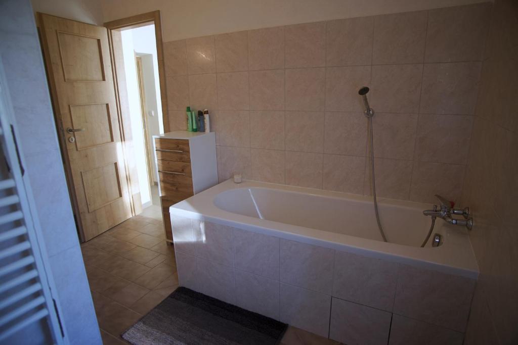 Koupelna v ubytování Apartmány Ve Mlejně