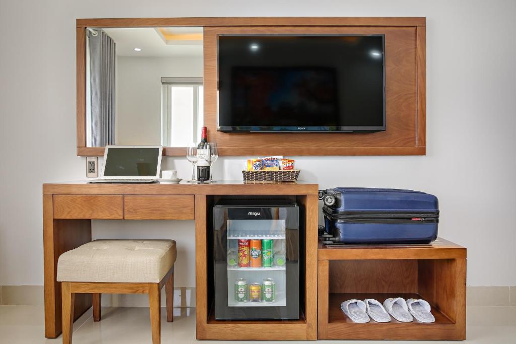 Kuchyň nebo kuchyňský kout v ubytování Merry Hotel