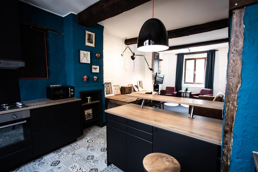 Kuchyň nebo kuchyňský kout v ubytování Appartement atypique - coeur historique de Liège
