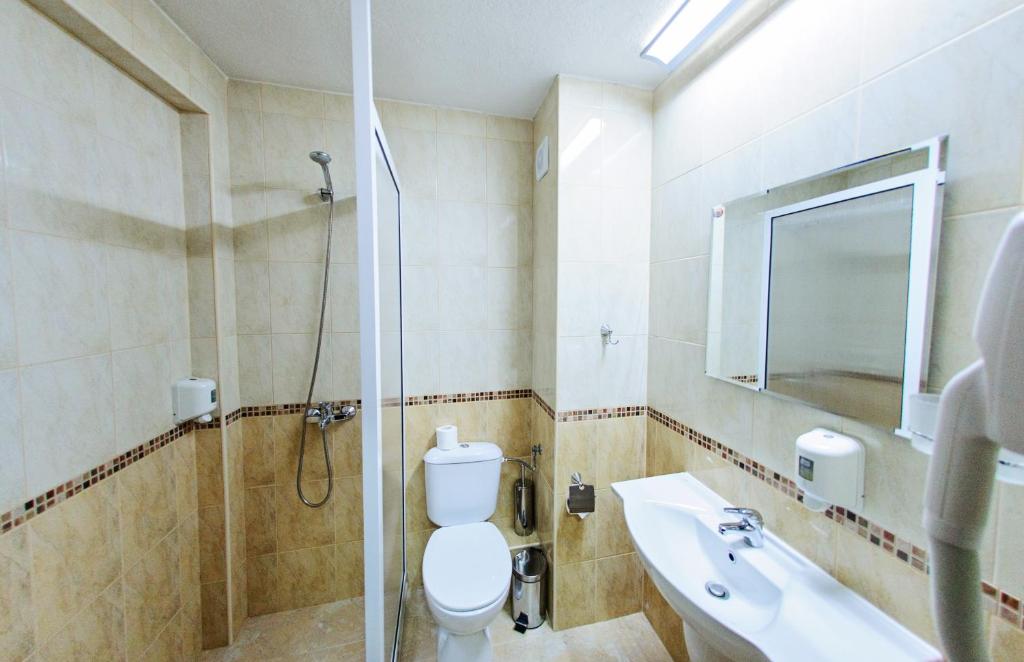 Koupelna v ubytování Hotel Dumanov