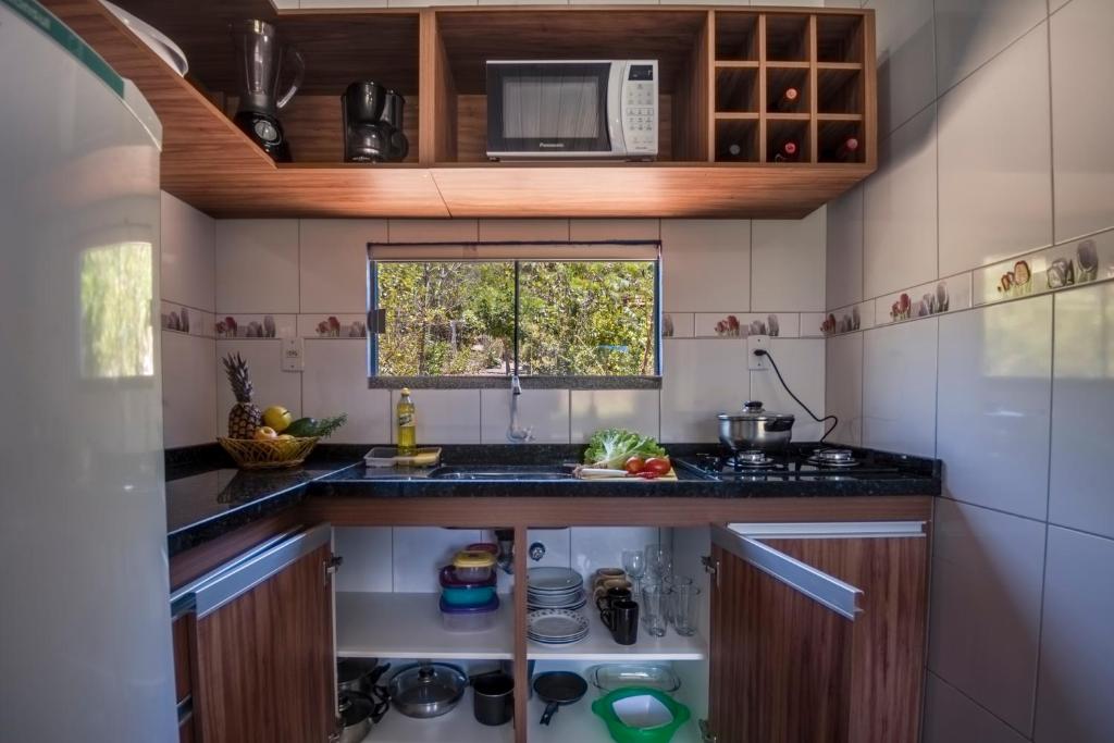 Kuchyň nebo kuchyňský kout v ubytování Pousada Bela Vista do Capão