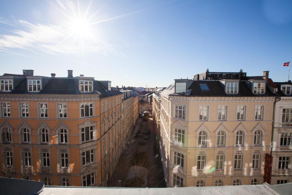 Nespecifikovaný výhled na destinaci Kodaň nebo výhled na město při pohledu z hotelu