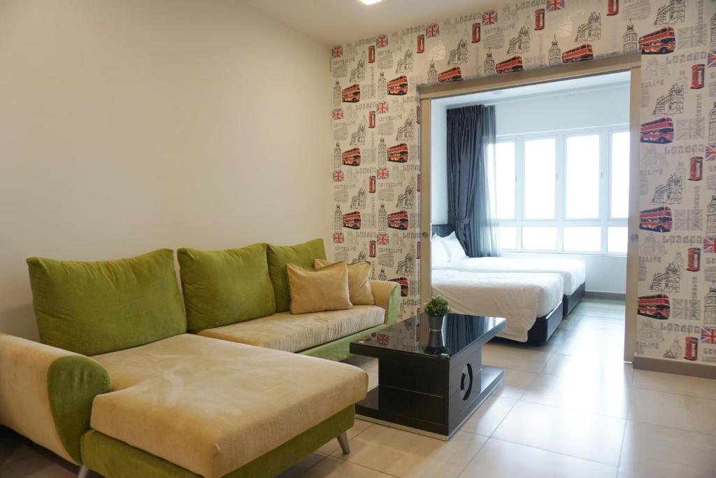 Postel nebo postele na pokoji v ubytování PM Octagon Ipoh Suites & Apartment 1
