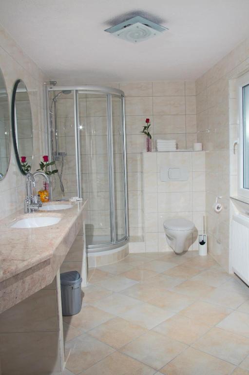 Koupelna v ubytování Hotel Albergo Mamma Rosa