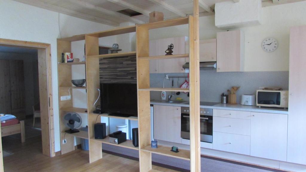 Kuchyň nebo kuchyňský kout v ubytování Ferienwohnung "Eifelstueffje"