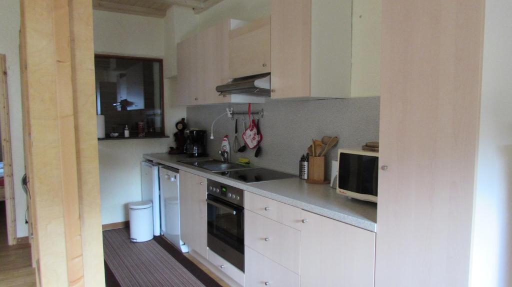 Kuchyň nebo kuchyňský kout v ubytování Ferienwohnung "Eifelstueffje"