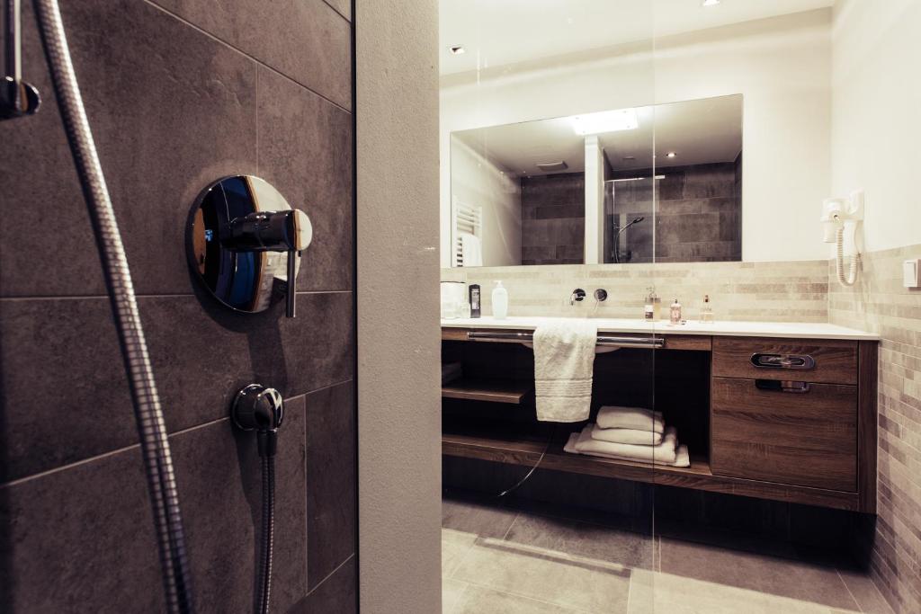 Koupelna v ubytování Biohotel Bergzeit