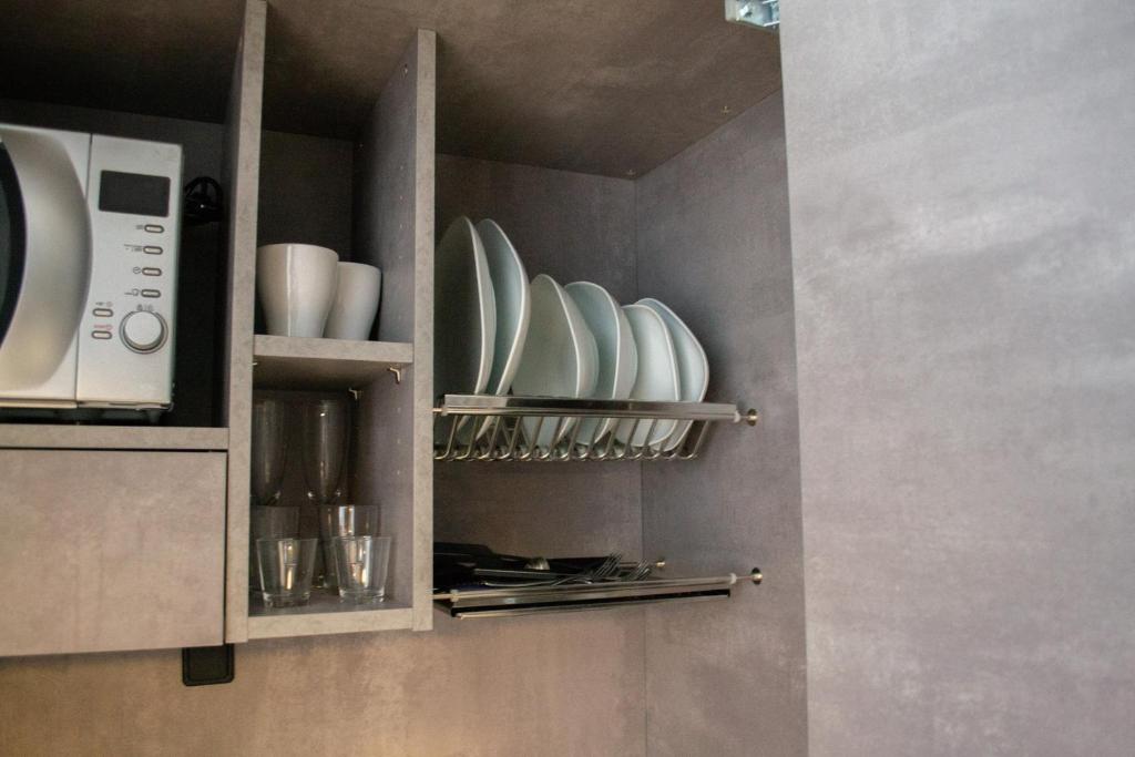 Príslušenstvo na prípravu kávy alebo čaju v ubytovaní Warrest - Short Rent Apartments