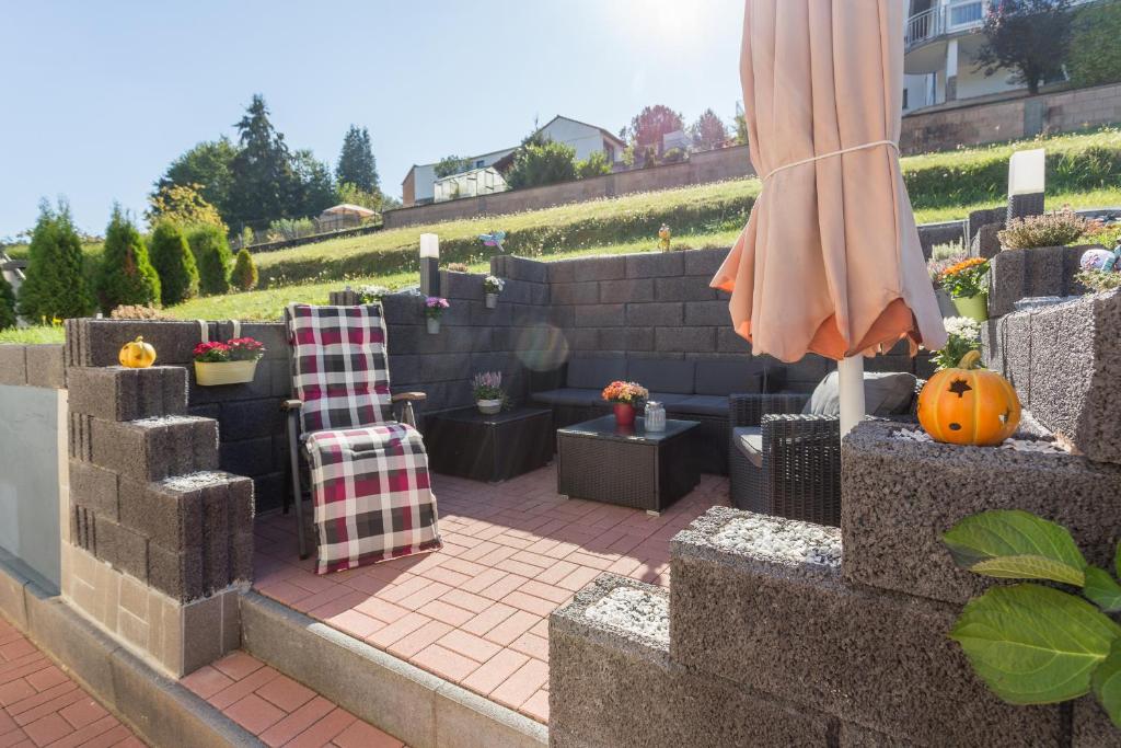 Posezení v ubytování Ferienwohnung Saarschleife