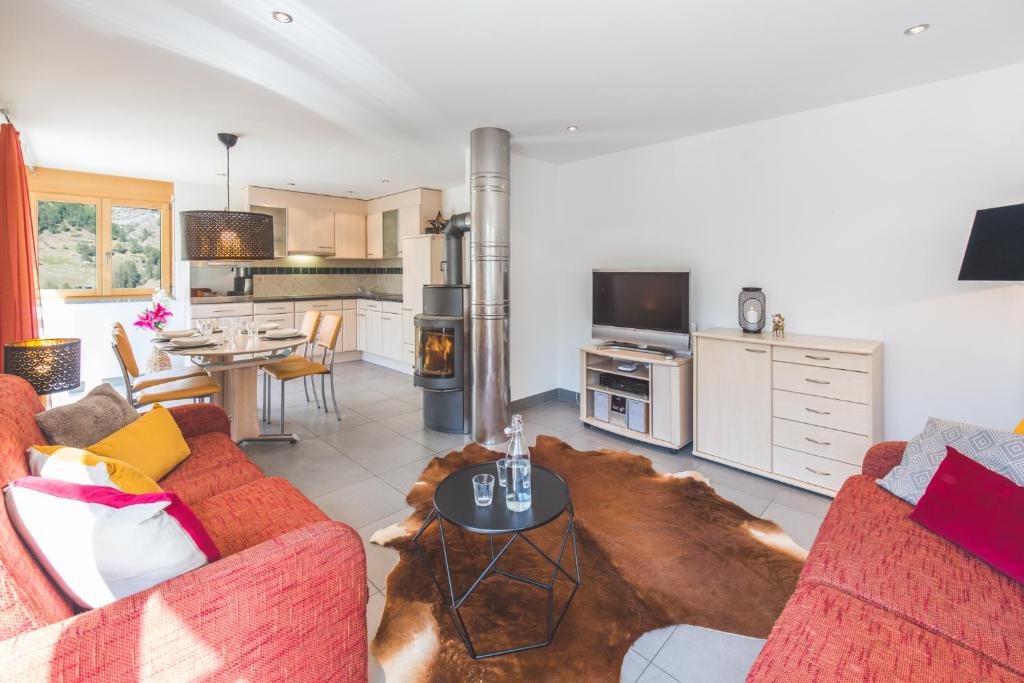 Kuchyň nebo kuchyňský kout v ubytování Apartment Alpharmonie