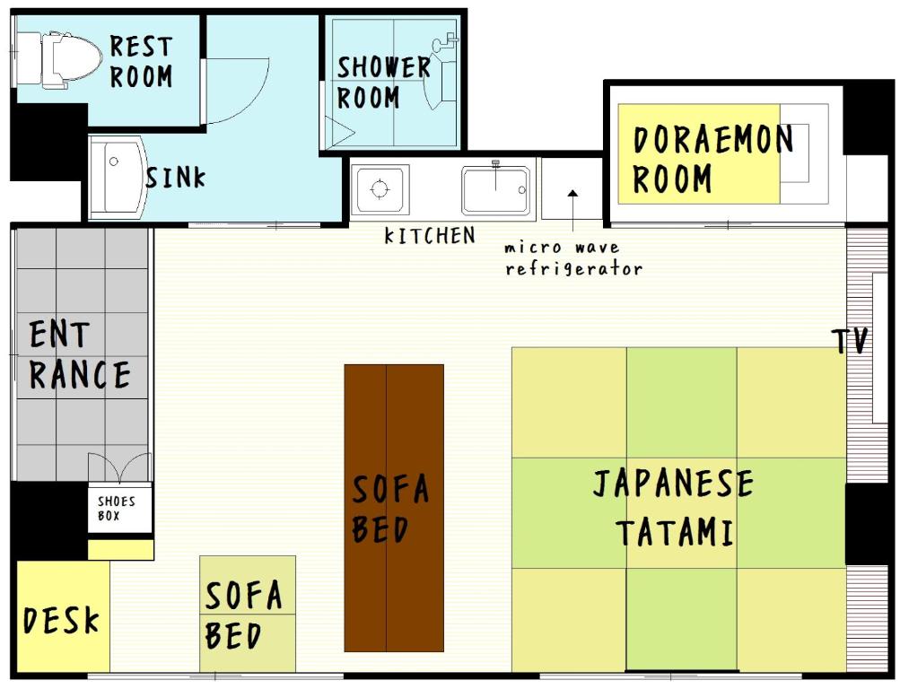 a floor plan of a house at Tokyo inn Sakura An in Tokyo