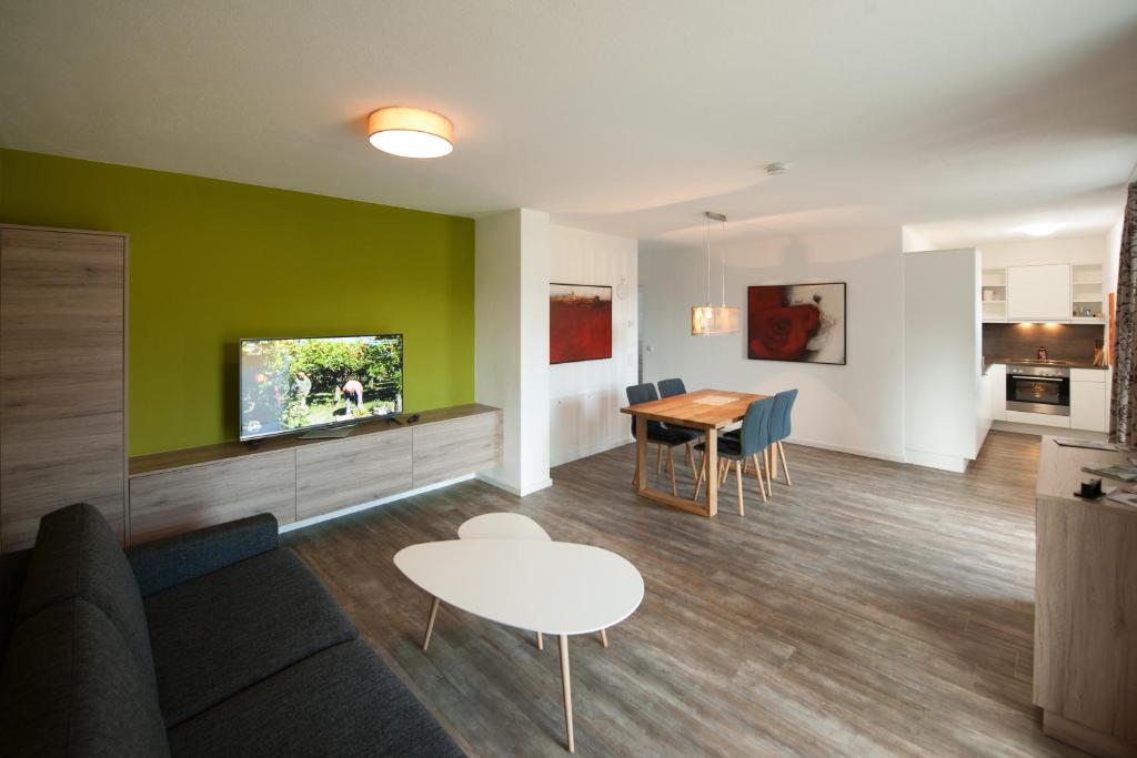 Kuchyň nebo kuchyňský kout v ubytování Appartements Marlene