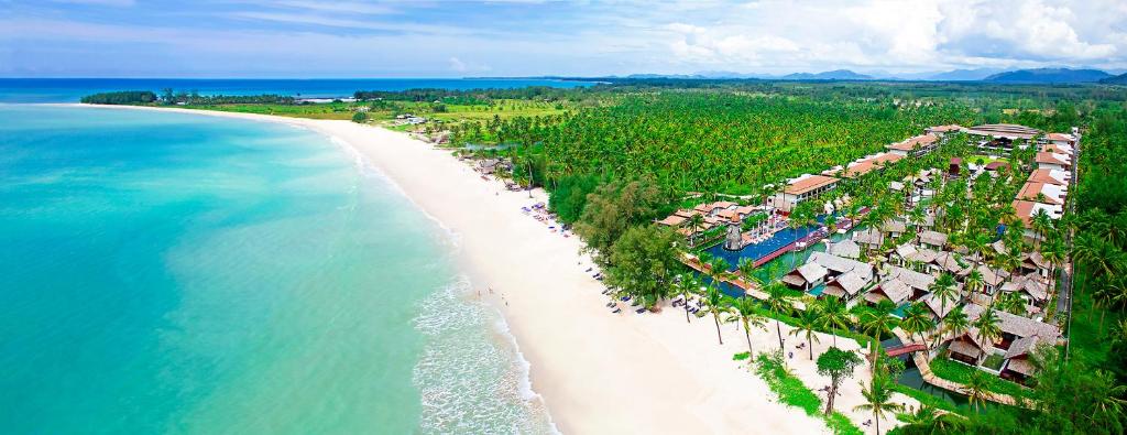 an aerial view of a resort on a beach at Graceland Khaolak Beach Resort- SHA Extra Plus in Khao Lak