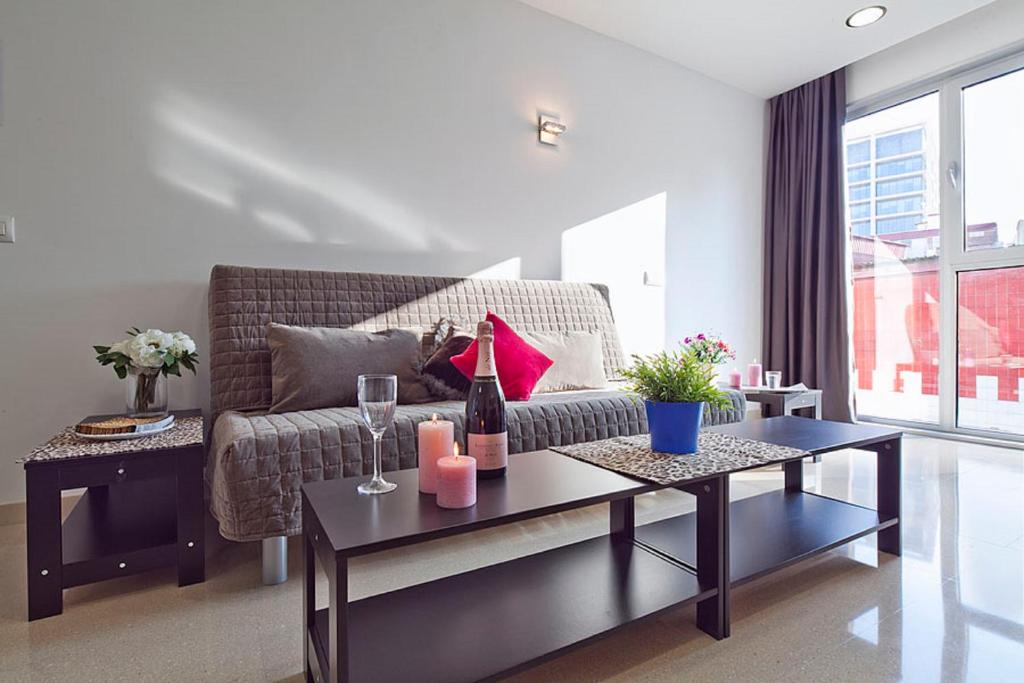 Posezení v ubytování Charmsuites Nou Rambla