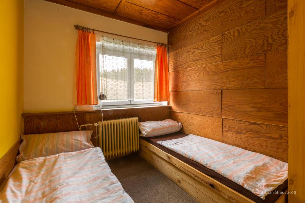 Postel nebo postele na pokoji v ubytování Penzion Pohlednička