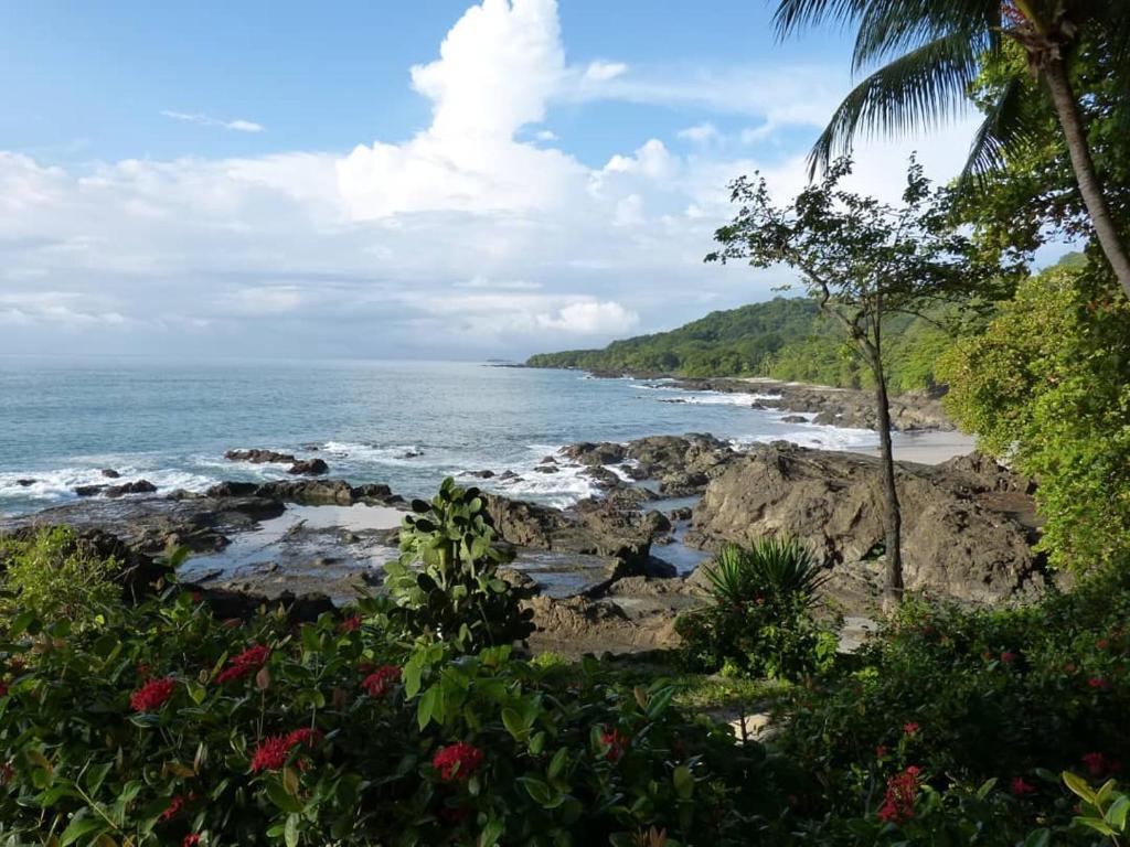 una playa rocosa con vistas al océano en Luminosa Montezuma Hostel, en Montezuma