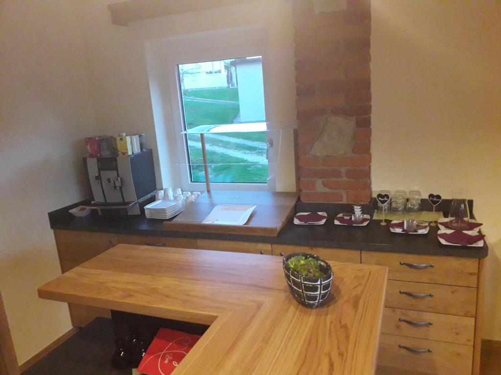 Kuchyň nebo kuchyňský kout v ubytování Simandlhof
