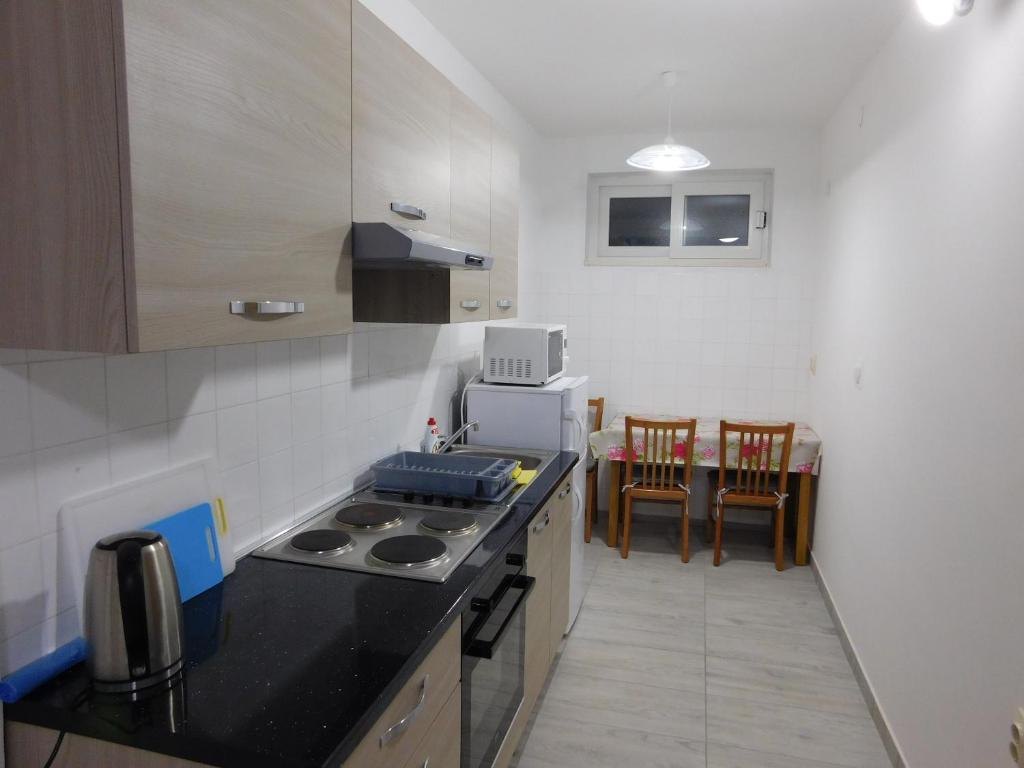Kuchyň nebo kuchyňský kout v ubytování Apartments Leo Janjina