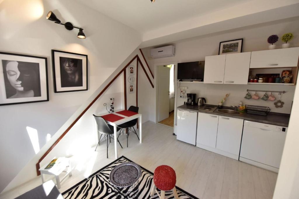 Kuchyňa alebo kuchynka v ubytovaní Apartments ZAGREB TALES