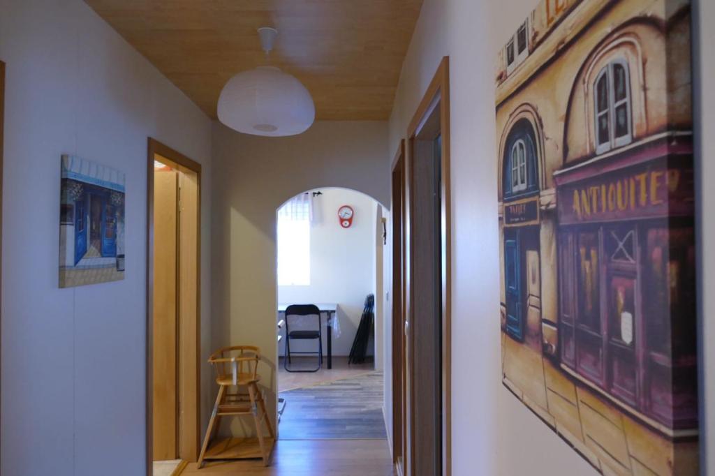 a hallway with a hallway leading to a room at Litlabjarg Guesthouse in Hrafnabjorg