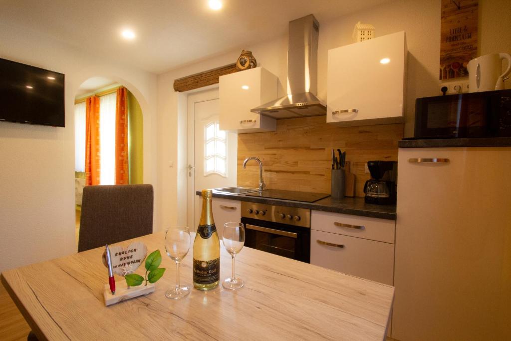 Kuchyň nebo kuchyňský kout v ubytování Appartement Sonnblick Kuschelsuite in den Bergen