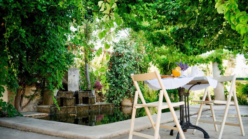 A garden outside Villa Andromeda
