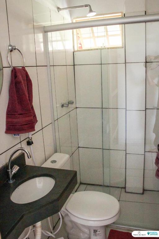 Koupelna v ubytování Cachoeiras Pé da Serra