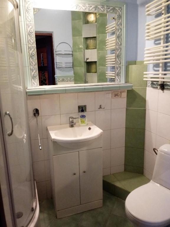 Kúpeľňa v ubytovaní Pokoje PETRA pod Bocianem