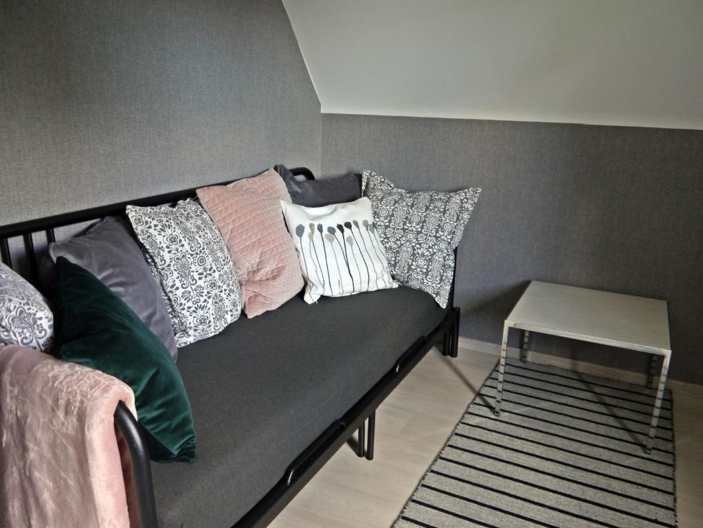 Postel nebo postele na pokoji v ubytování Kunst und Meer