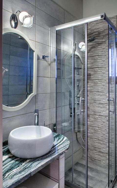 Koupelna v ubytování Gioraldi Art Hotel