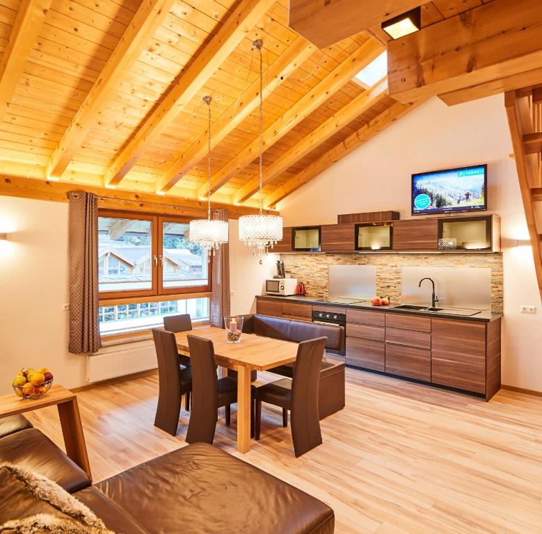 Kuchyň nebo kuchyňský kout v ubytování Tirolerhof - Appartementhaus