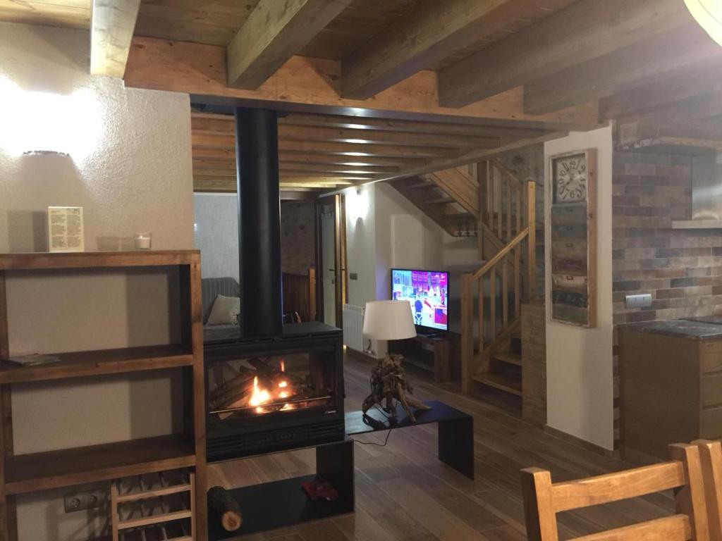 TV a/nebo společenská místnost v ubytování Cal Pedrals Pairal