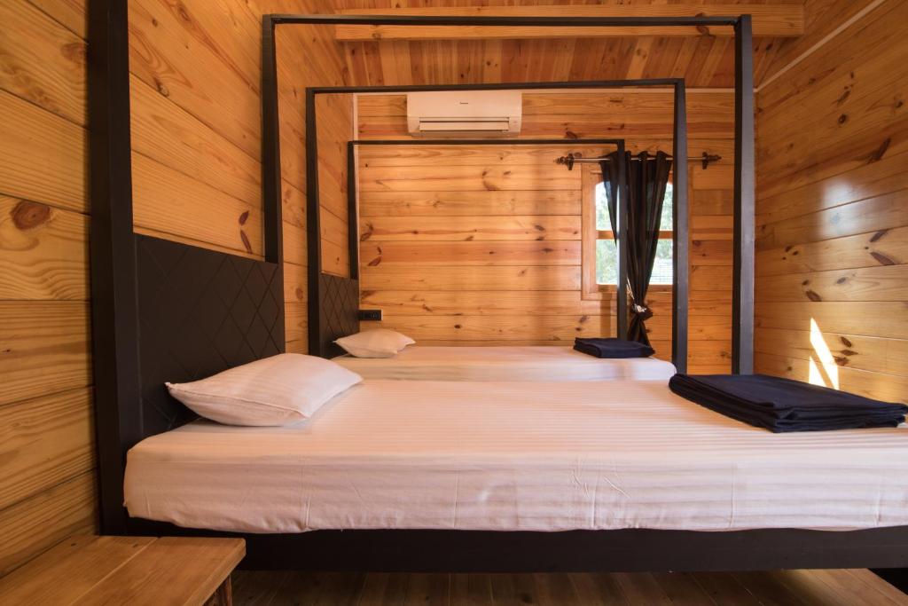 Rúm í herbergi á Dreams Hostel