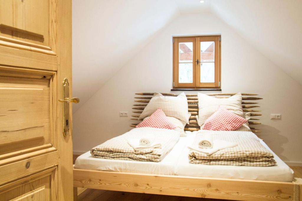 Postel nebo postele na pokoji v ubytování Gesindehaus