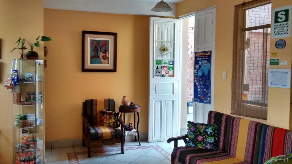Posezení v ubytování Hostal Tambo Colorado