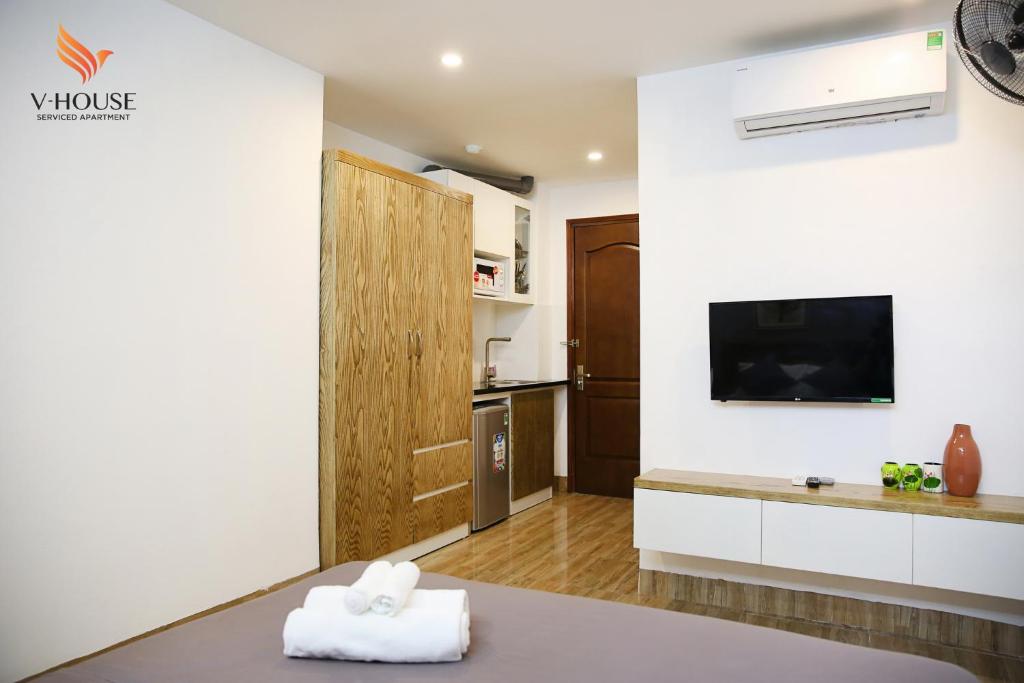 Kuchyň nebo kuchyňský kout v ubytování V House 5 Serviced Apartment