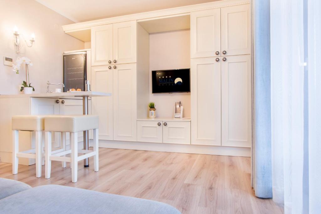 Kuchyň nebo kuchyňský kout v ubytování Hotel Malin