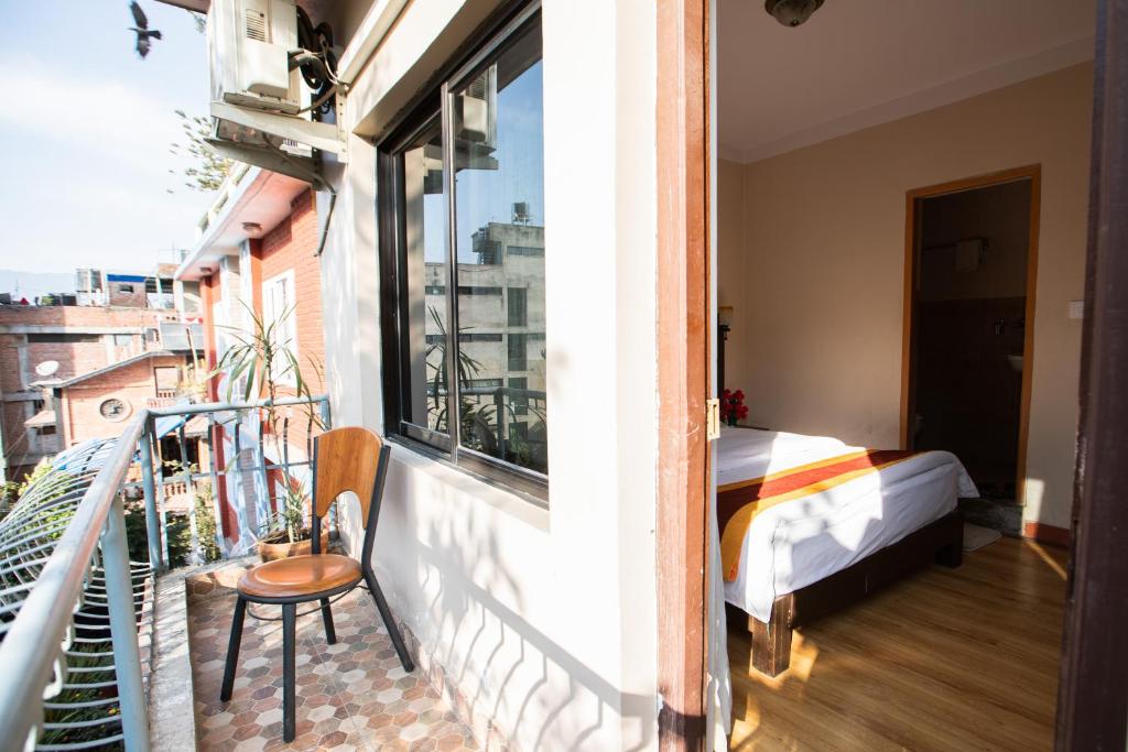 Balkón nebo terasa v ubytování Kathmandu Sunny Hotel
