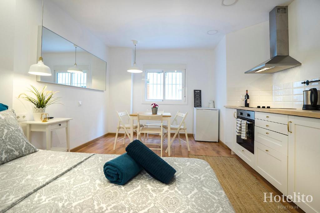 Kuchyň nebo kuchyňský kout v ubytování Hotelito Boutique Cinca