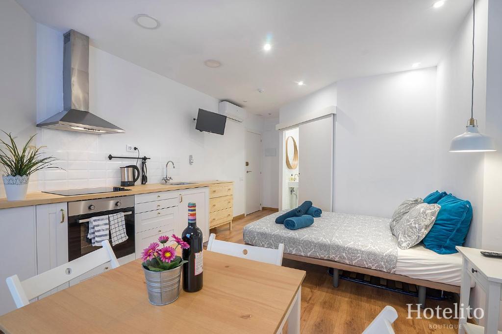 Kuchyň nebo kuchyňský kout v ubytování Hotelito Boutique Cinca