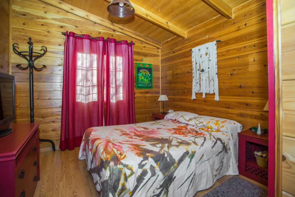 Cama o camas de una habitación en Cabaña de campo
