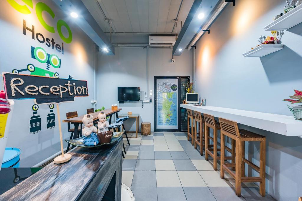 Kuchyň nebo kuchyňský kout v ubytování Eco Hostel