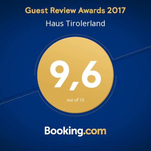 Certifikát, hodnocení, plakát nebo jiný dokument vystavený v ubytování Haus Tirolerland